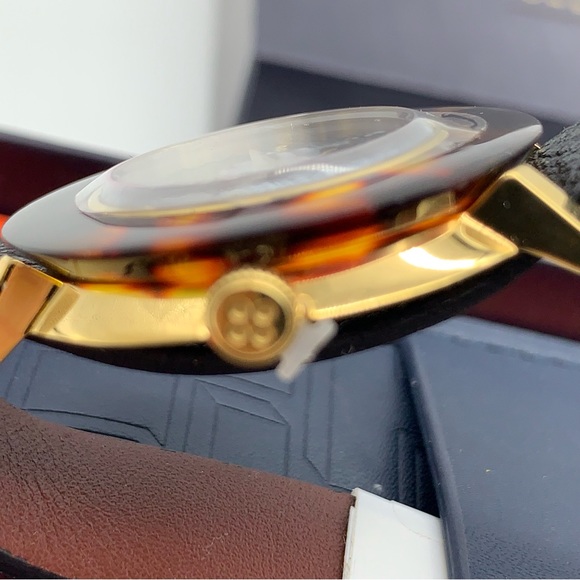 TED BAKER LONDON Katyaa Reversible Leather Strap Watch, 34mm in Black/Tortoise - Picture 8 of 15